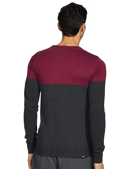 Puma Men's Color Block Long Sleeve Sweater Dark Green