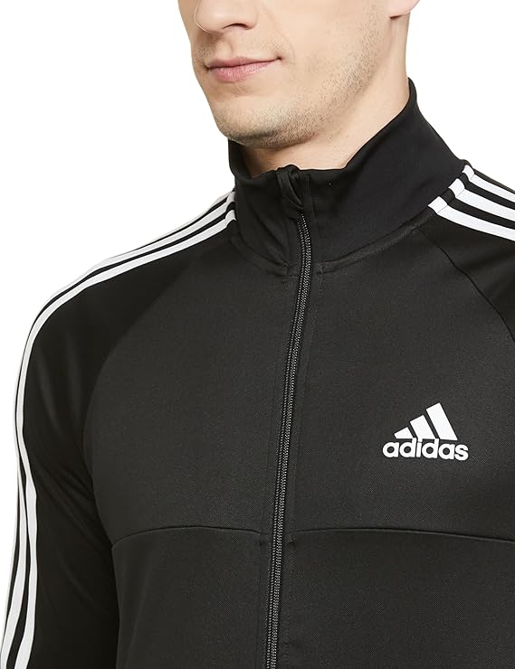 Adidas Men's Full Sleeves Turtle Neck Striped Sweatshirt