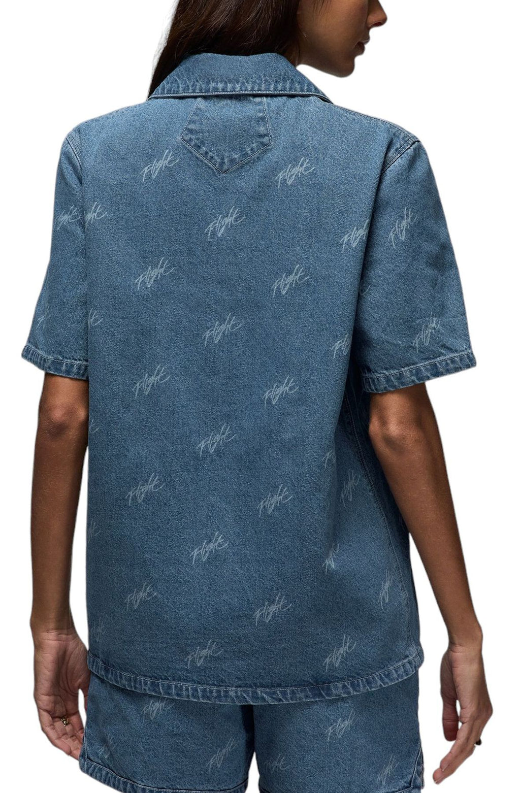 Nike Jordan Women's Short Sleeve All-Over Print Woven Top