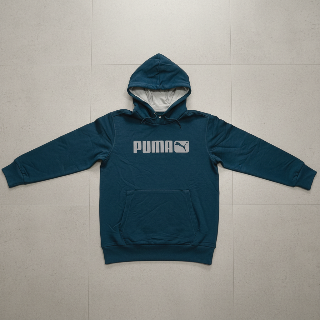 Puma Logo Hooded Sweat Blue Wing Teal