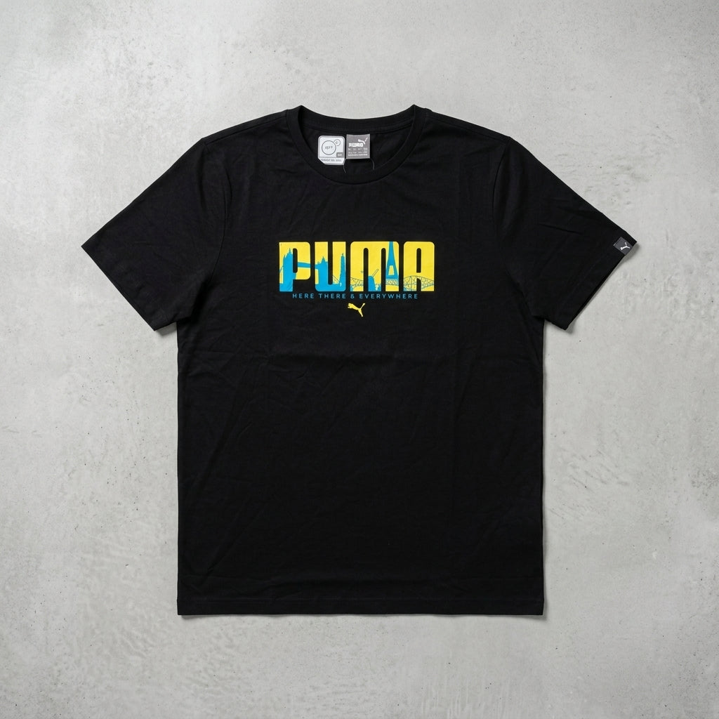 Puma City Logo Fill Tee Black