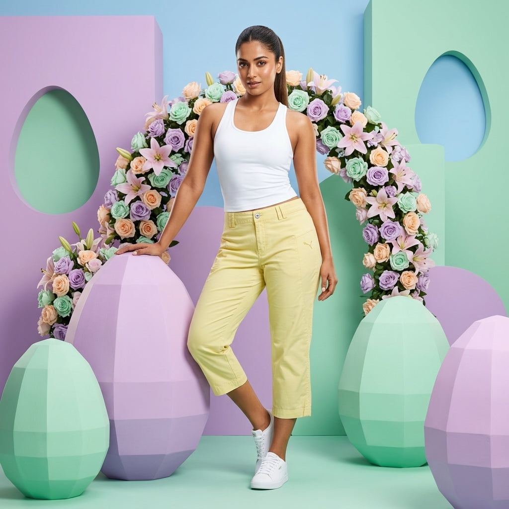 Puma Women's Yellow Iris Capri Pants