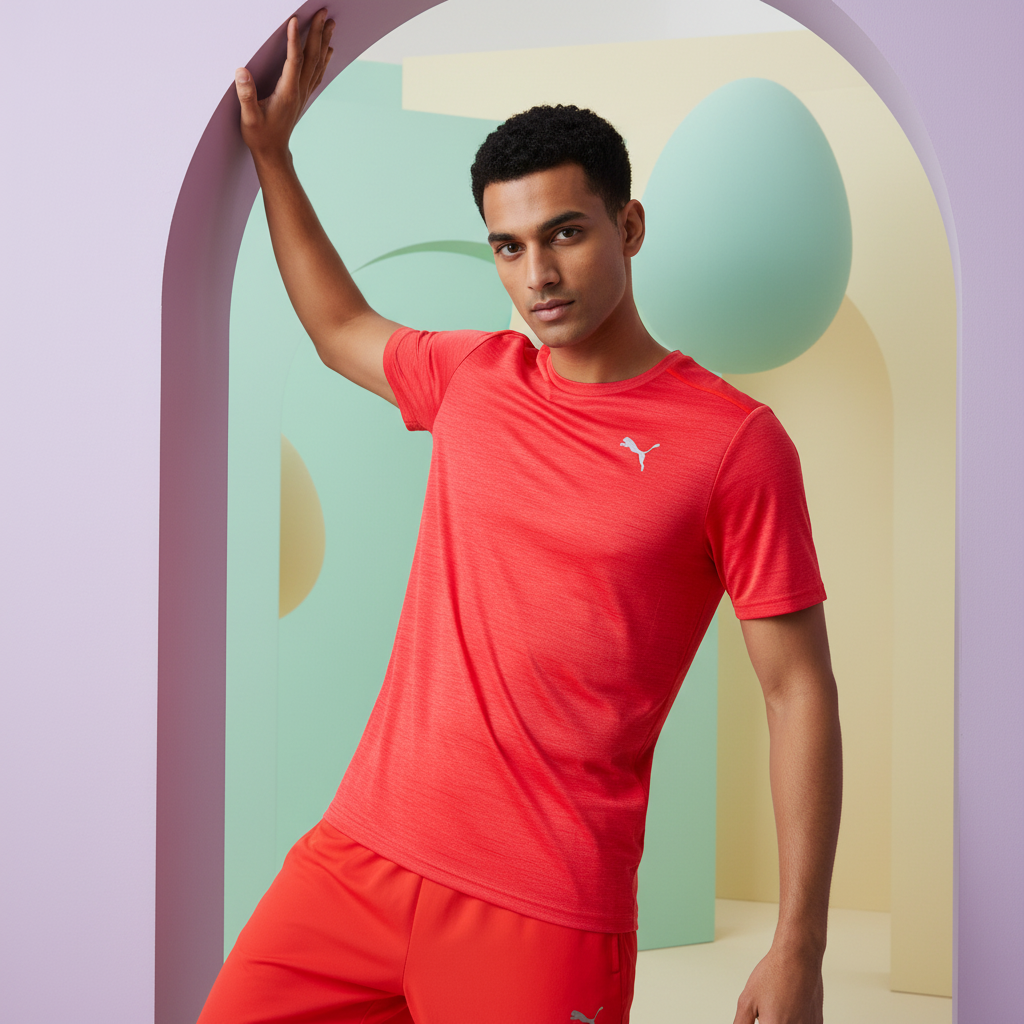 Puma Rebel-Run Short Sleeve Tee Red Blast