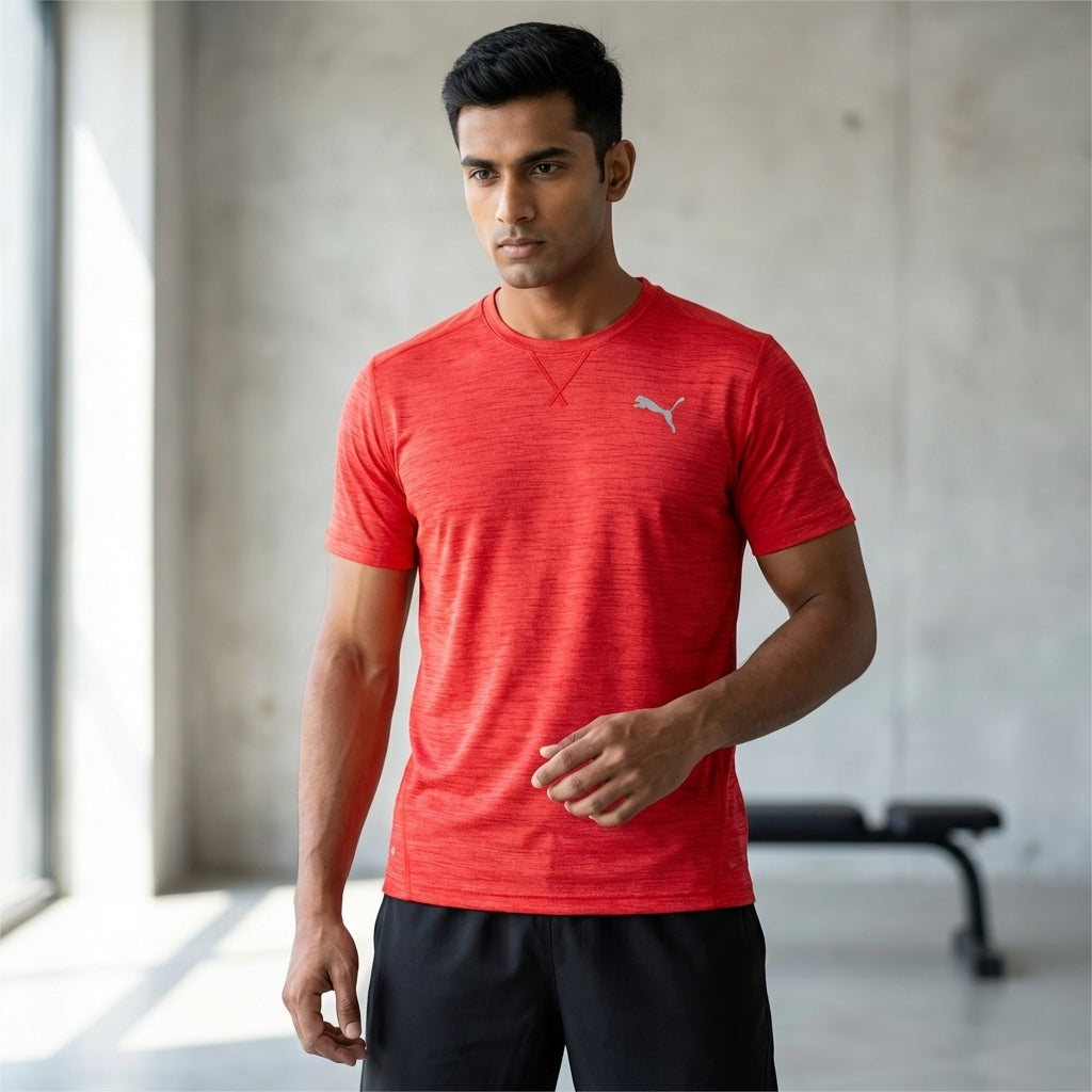 Puma Rebel-Run Short Sleeve Tee Red Blast