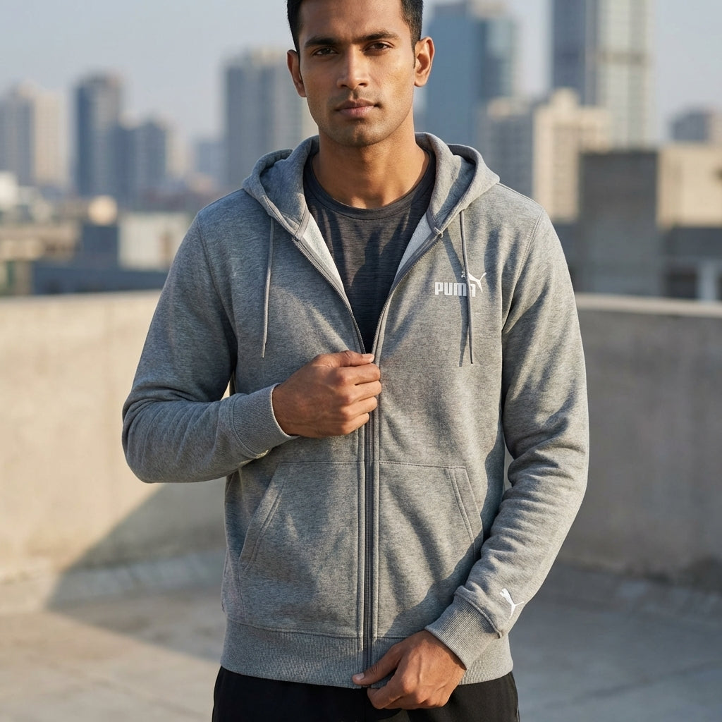 Puma Men's Teddy Jacket Medium Gray
