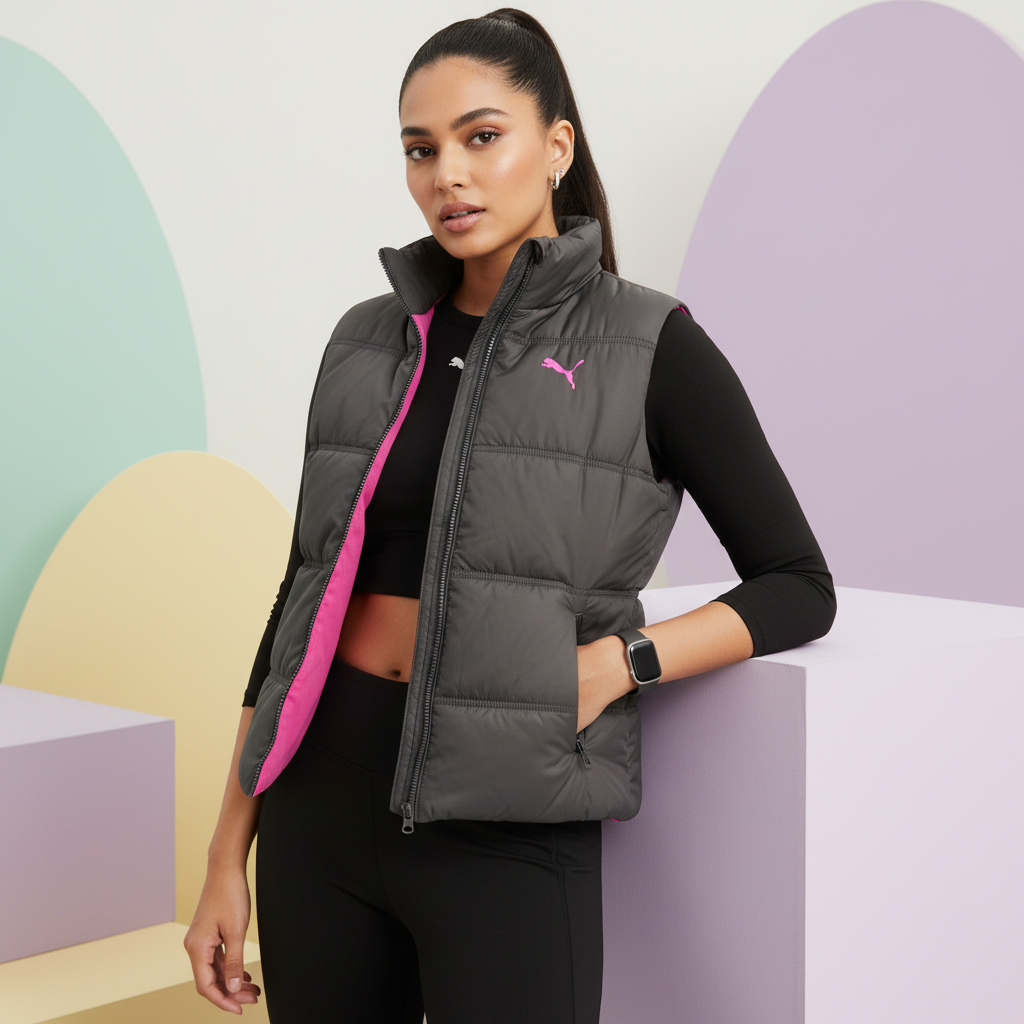 Puma Women's SL Woven Sleeveless Jacket in Black