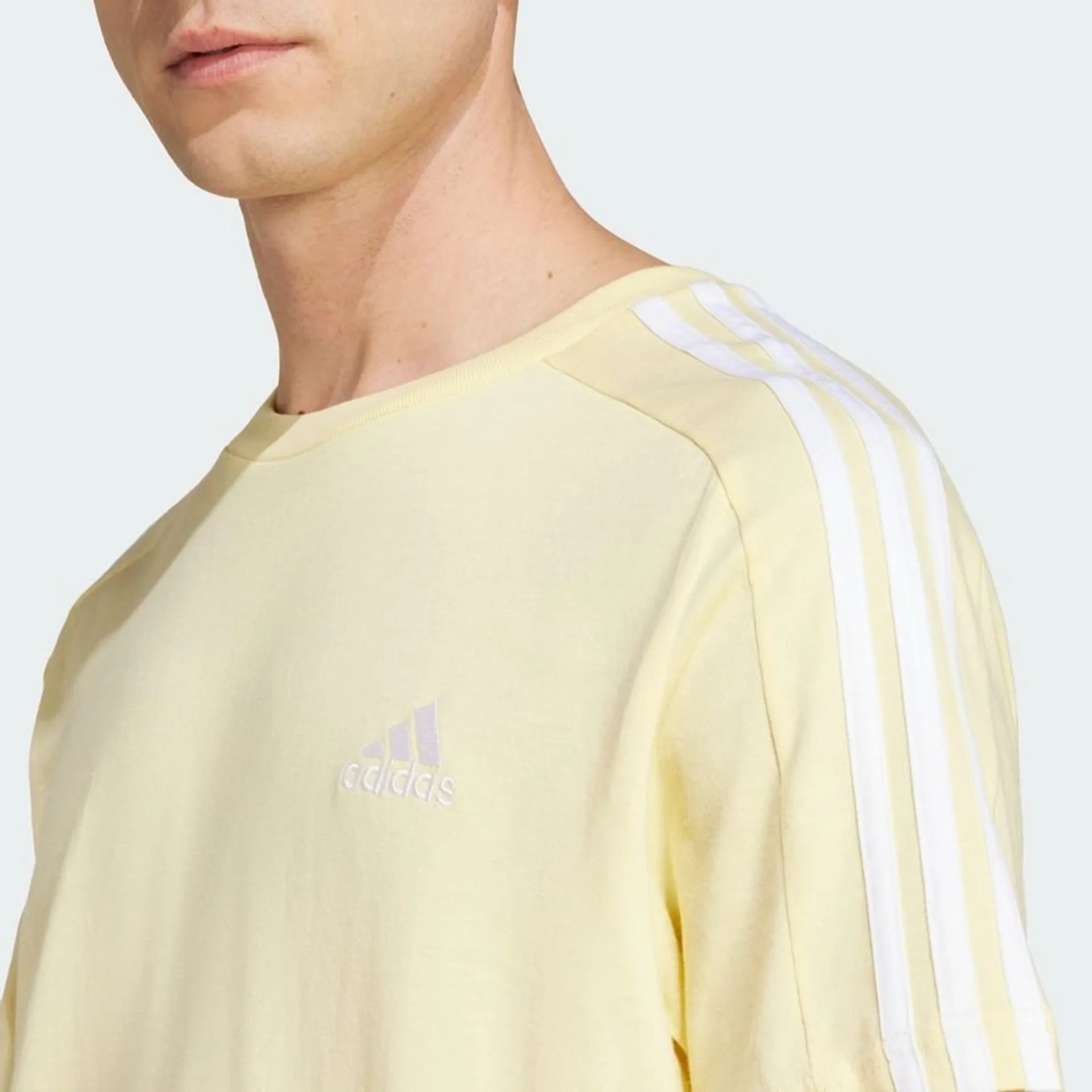 Adidas Men Crew Neck Short Sleeve Striped T Shirt