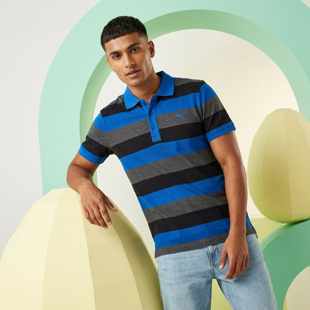 Puma FUN Stripe Pique Polo Sodalite