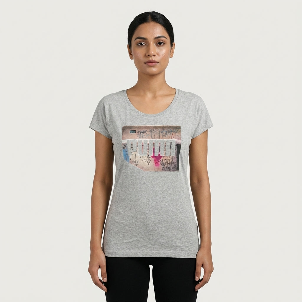 Puma Women's Summer Collab Tee - Light Gray
