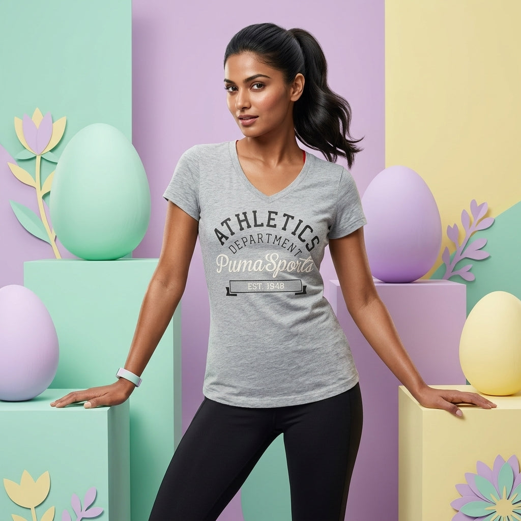 Puma Women's Varsity Tee Light Gray Heather