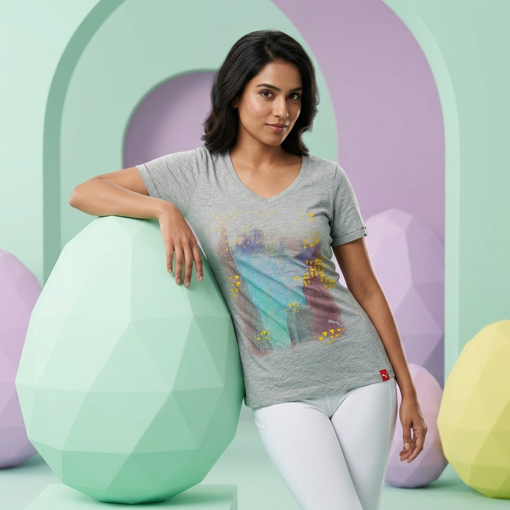 Puma Women's Tee Light Gray Heather