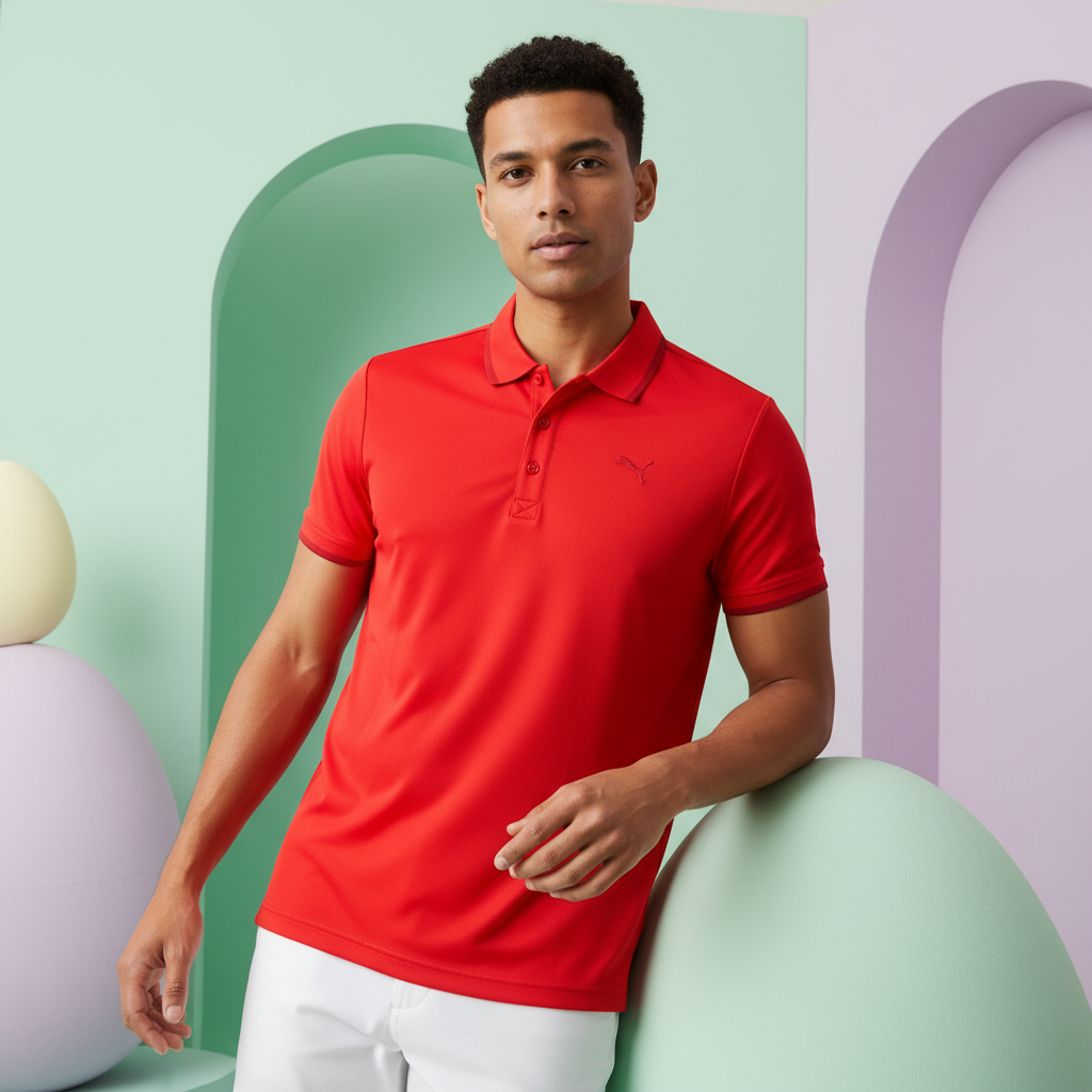 Puma Men's FUN Pique Polo Puma Red
