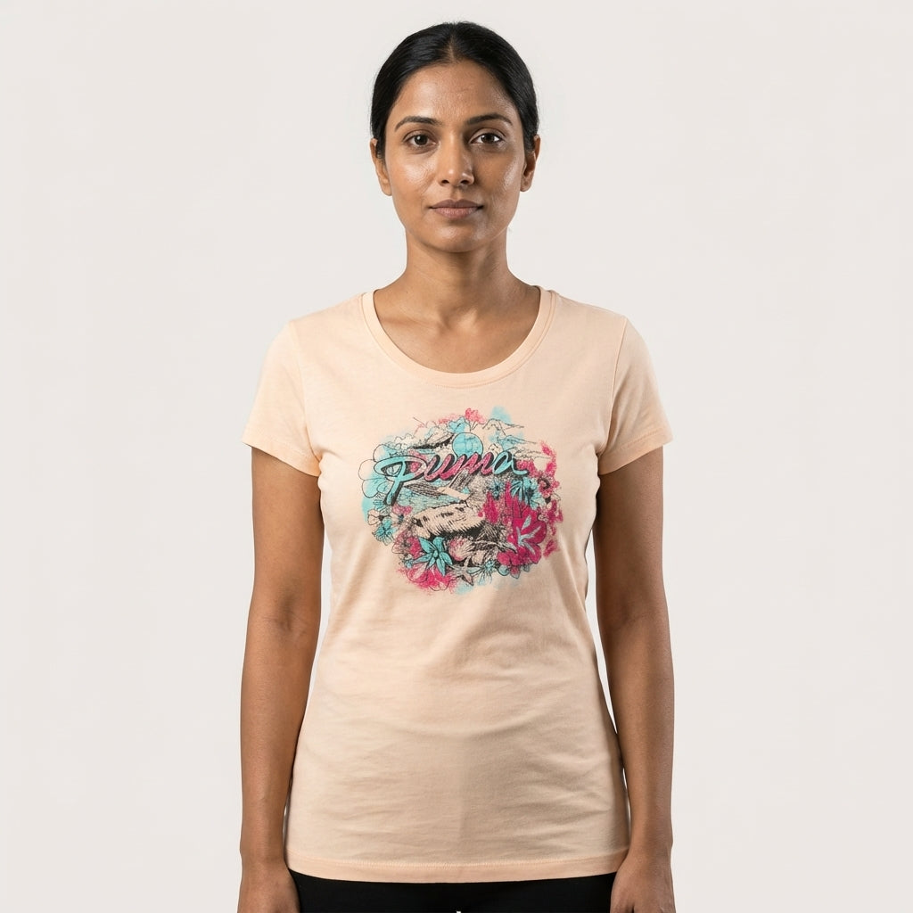 Puma Rio Women's Tee in Puma Peach