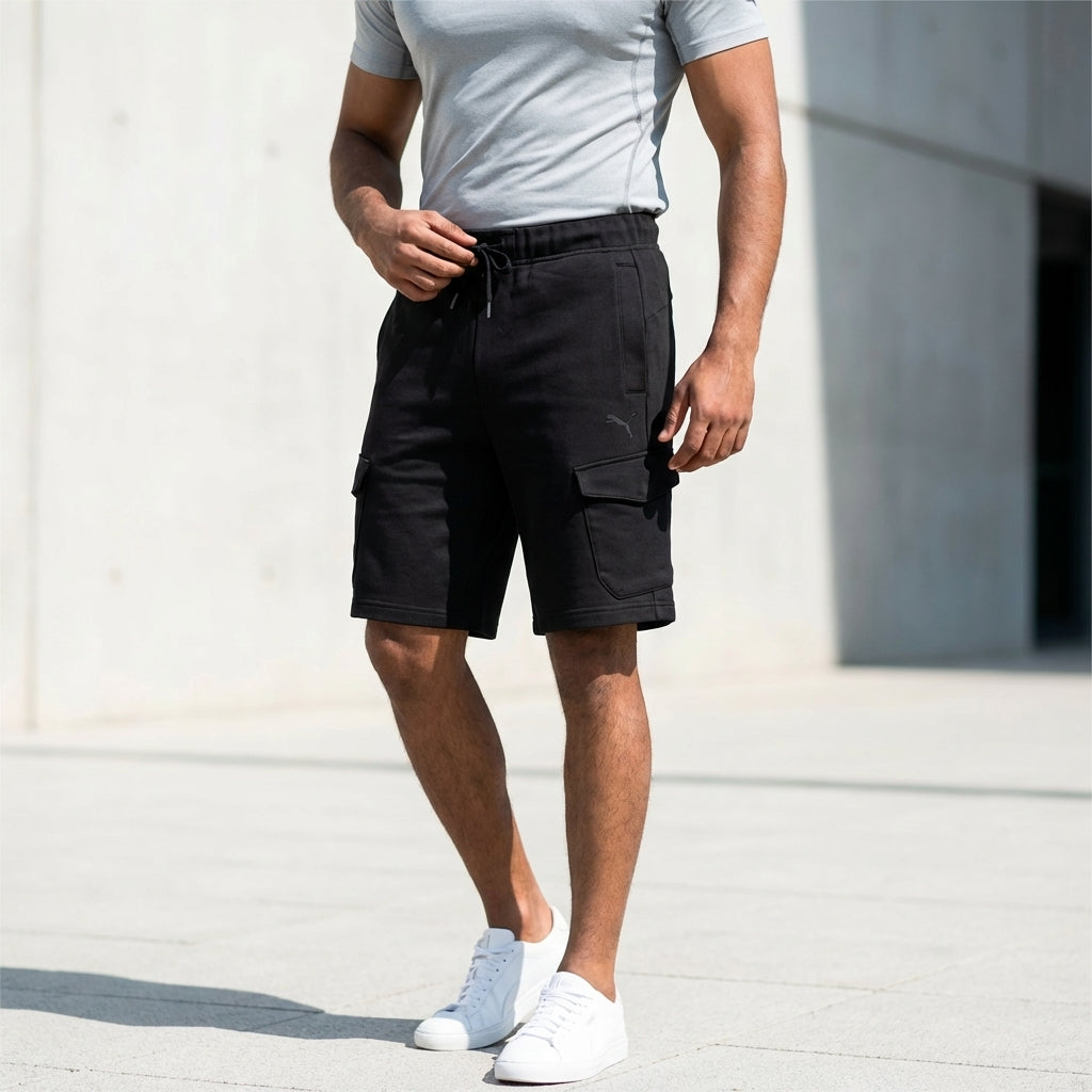 Puma Men's Cargo Pocket Sweat Shorts Black