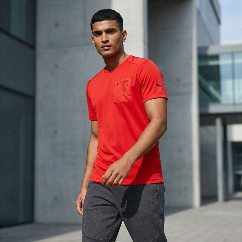 Puma Ferrari Small Shield Tee rosso