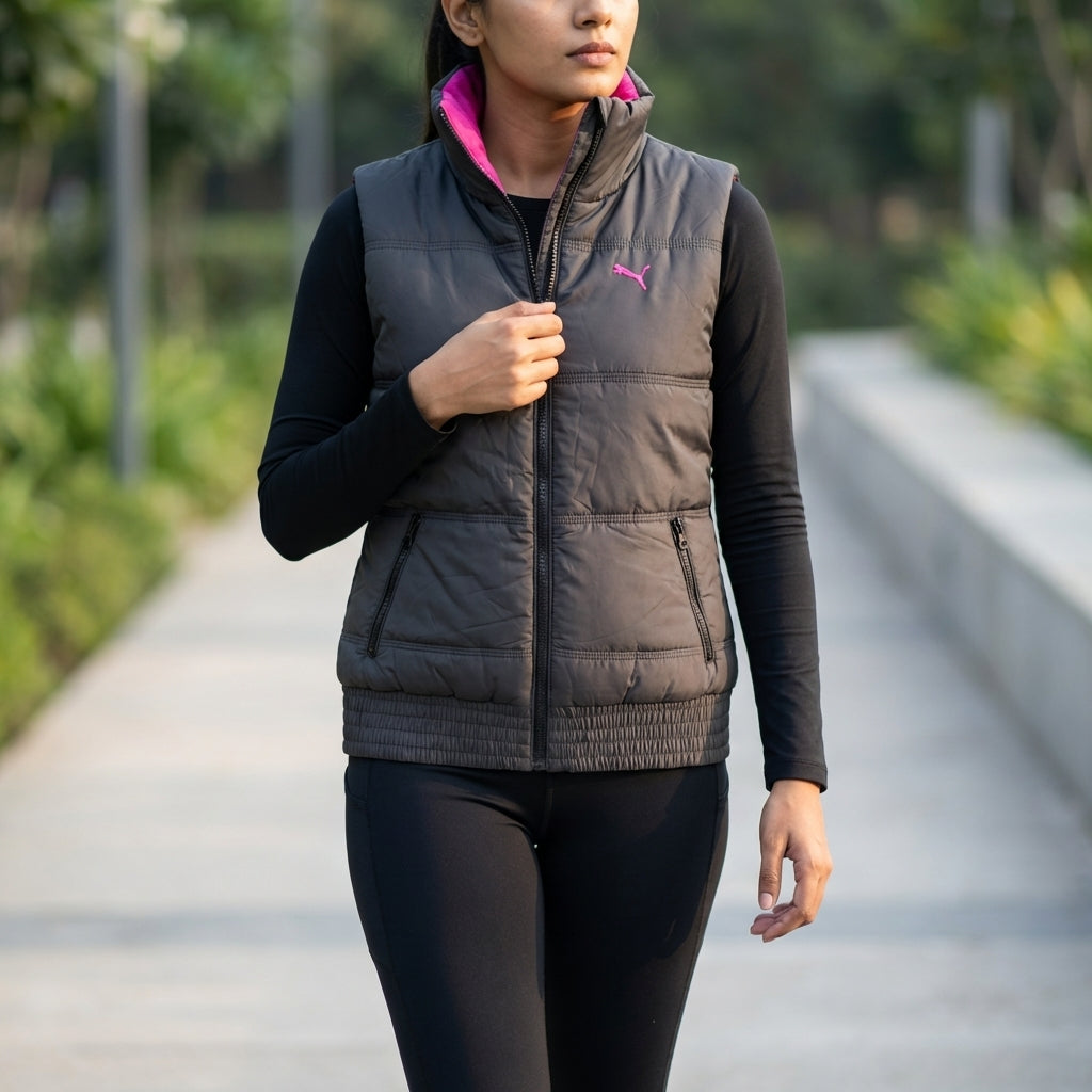 Puma Women's SL Woven Sleeveless Jacket in Black