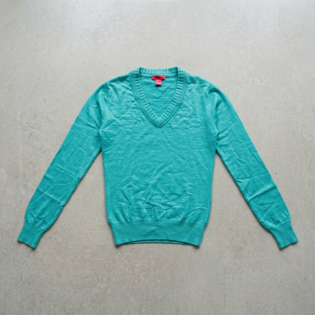 Puma Women's Solid Long Sleeve Sweater Blue Turquoise