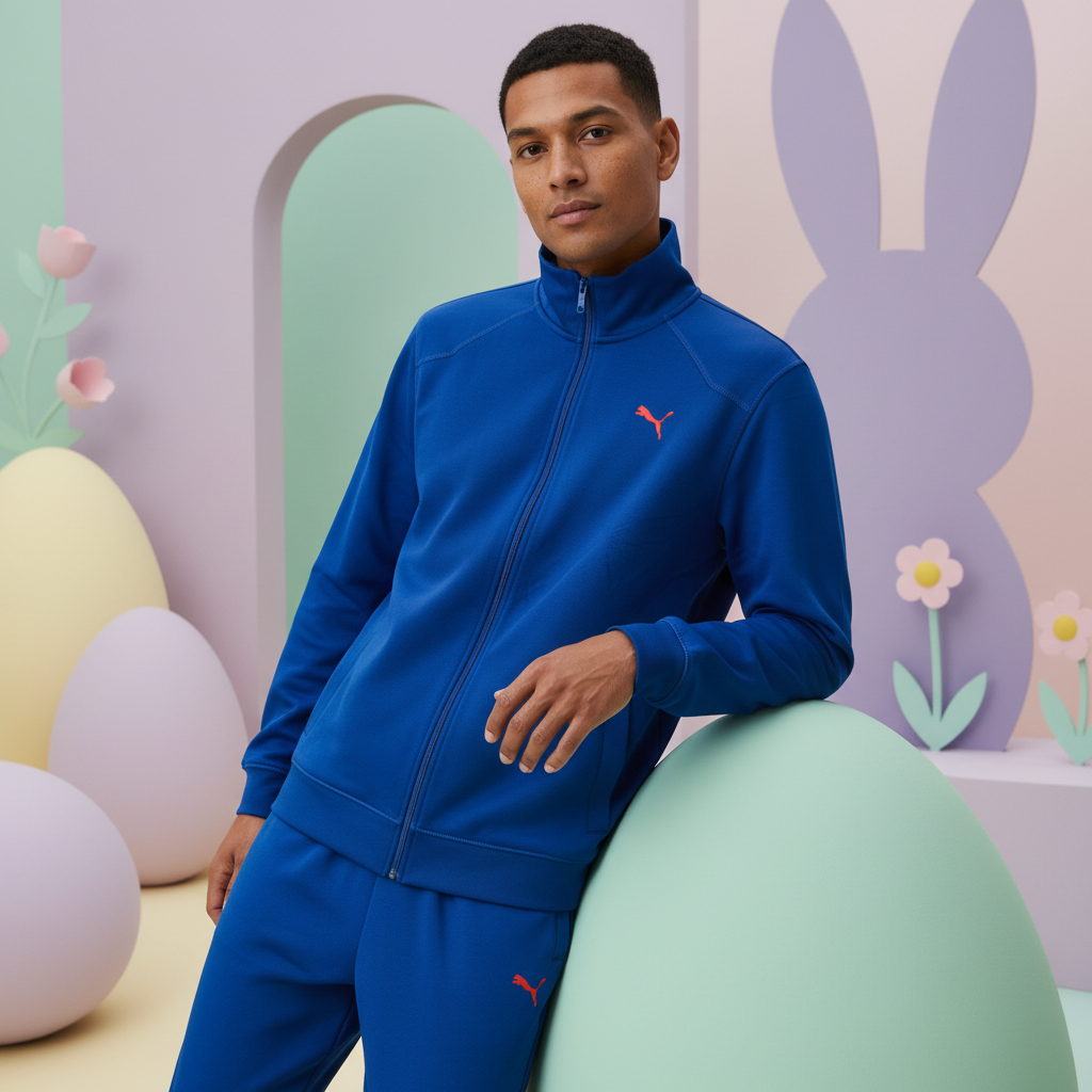Puma Men's Sweat Jacket in Mazarine Blue
