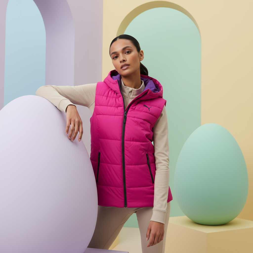 Puma CA Style Down Vest Fuscia