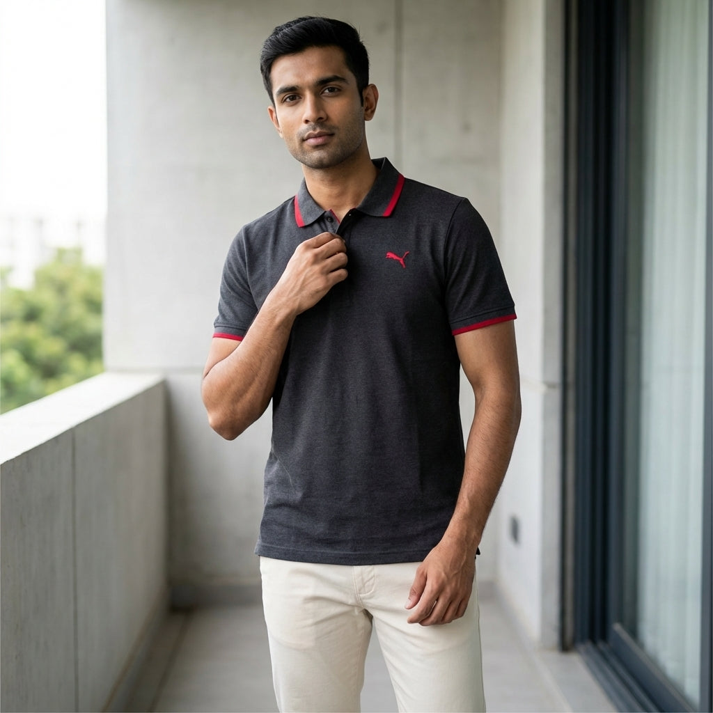 Puma FUN Pique Polo Dark Gray Heather