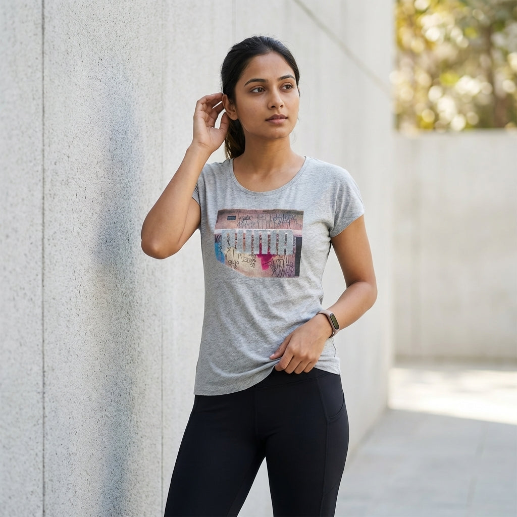 Puma Women's Summer Collab Tee - Light Gray
