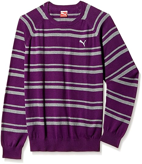 Puma Men's Long Sleeve Striped Wool Sweater