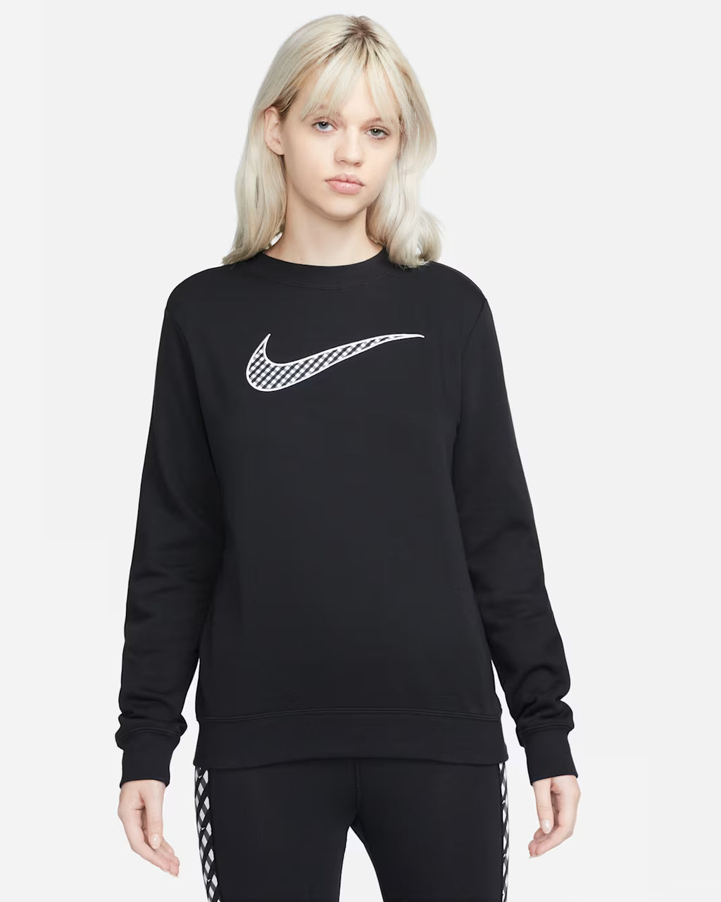 Nike Sportswear  Gingham Fleece Crewneck Pullover