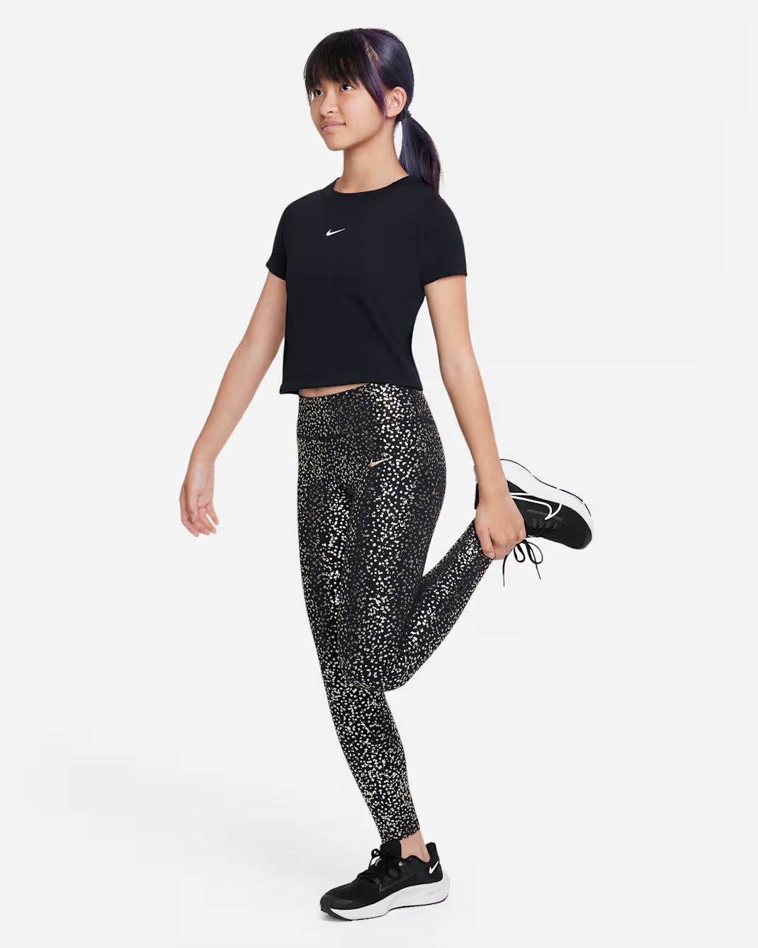 Nike Girls' Dri-FIT One All-Over Print Performance Training Tights
