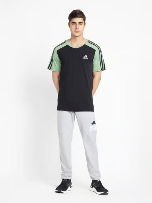 Adidas Men Crew Neck Short Sleeve Striped T-Shirt
