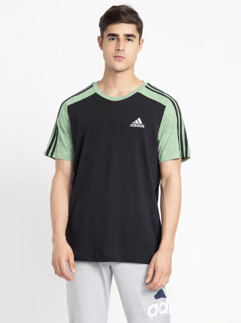 Adidas Men Crew Neck Short Sleeve Striped T-Shirt