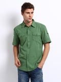Puma Woven Short Sleeve Shirt Elm Green