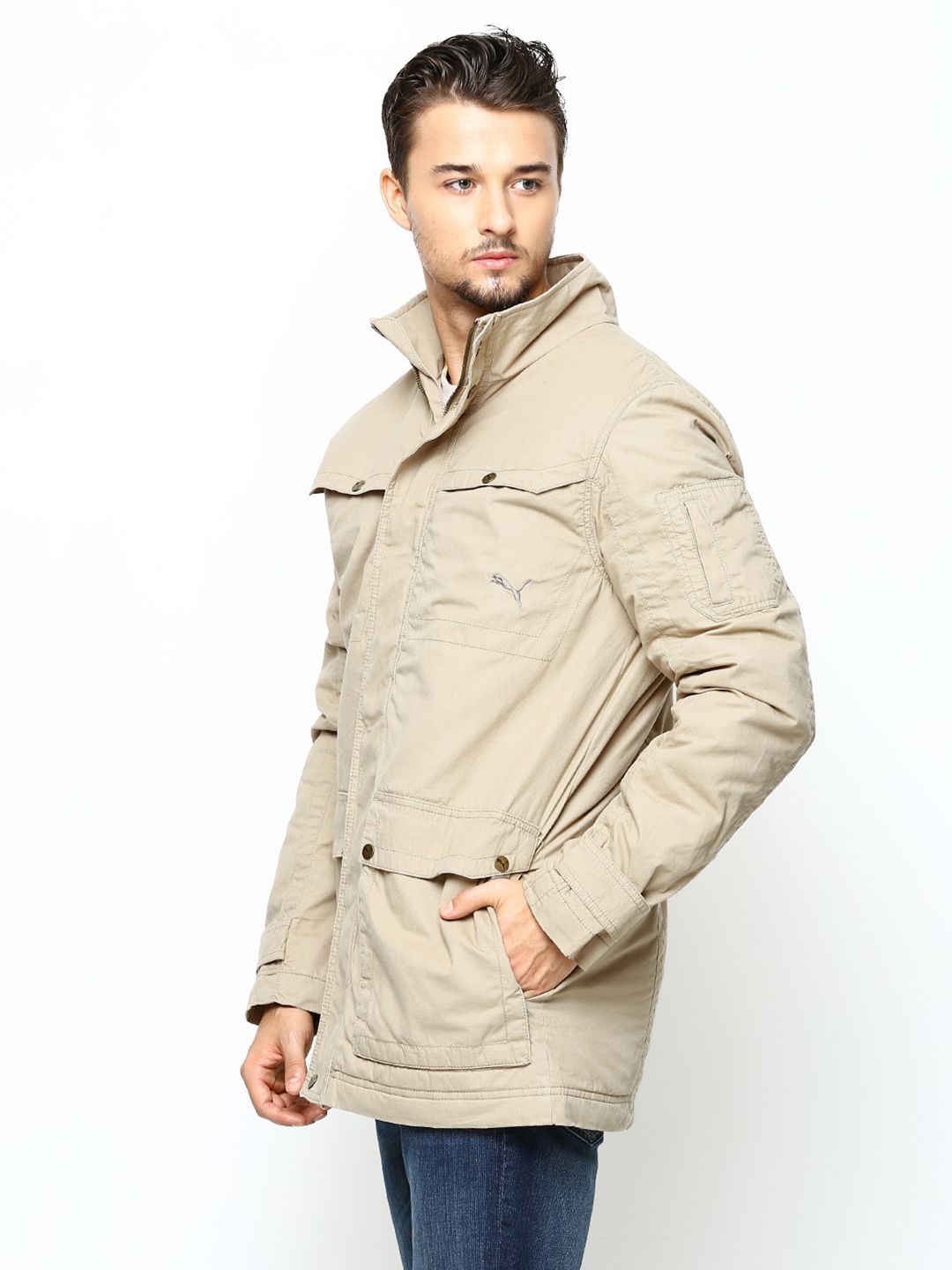Puma Men's Canvas Cargo Jacket Dune