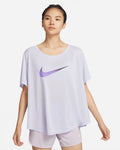 Nike Women's One Dri-FIT Swoosh Heather Short-Sleeve Top