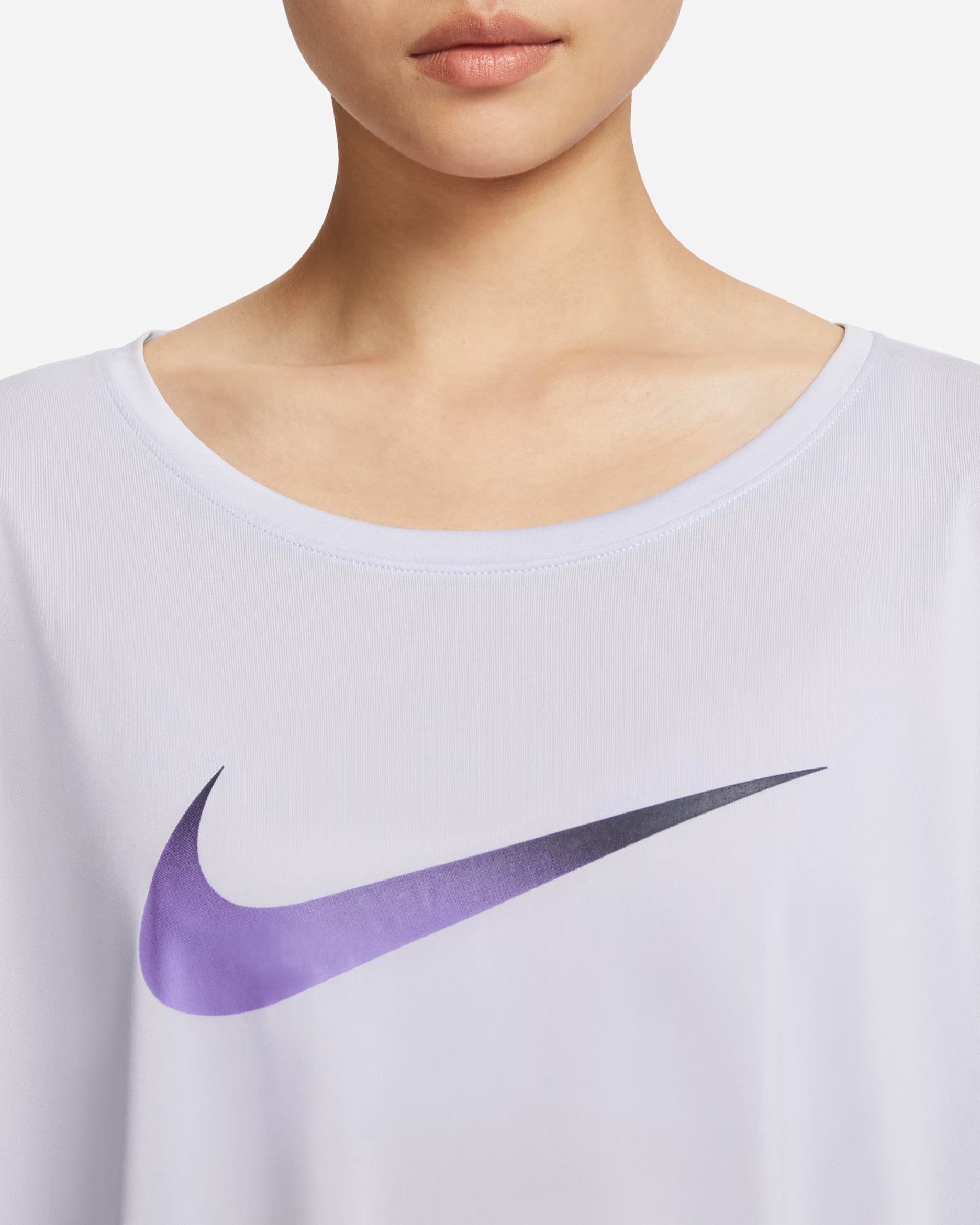 Nike Women's One Dri-FIT Swoosh Heather Short-Sleeve Top