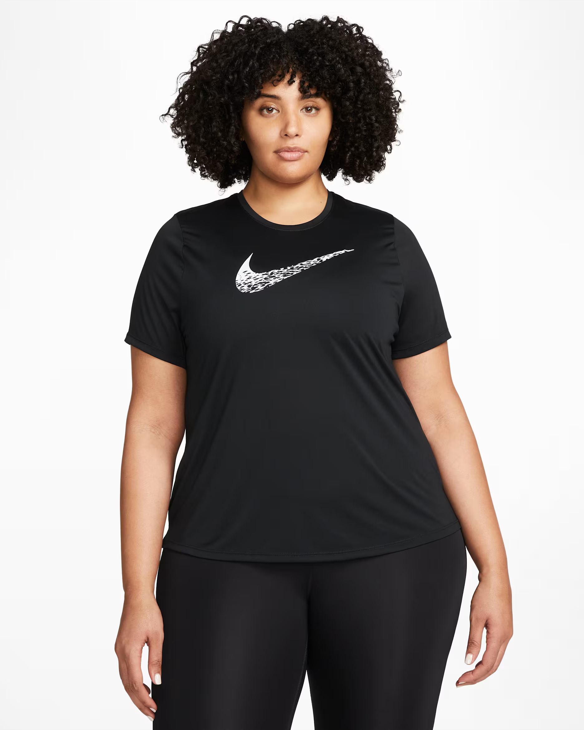 Nike Women's Swoosh Run Short-Sleeve Top Plus Size