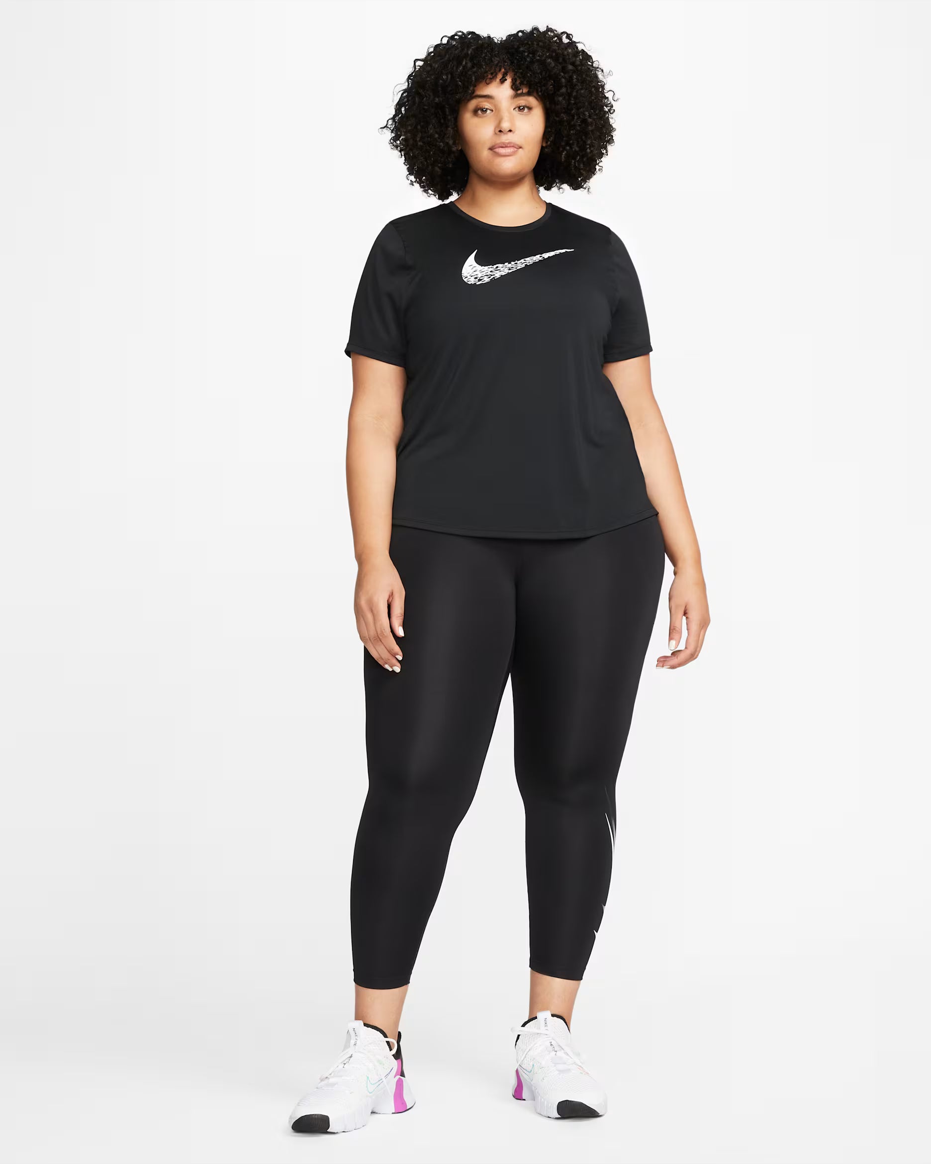 Nike Women's Swoosh Run Short-Sleeve Top Plus Size