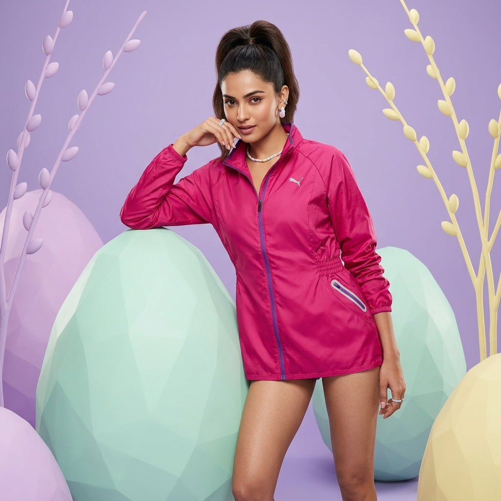 Puma Women's Lightweight Woven Jacket Cerise