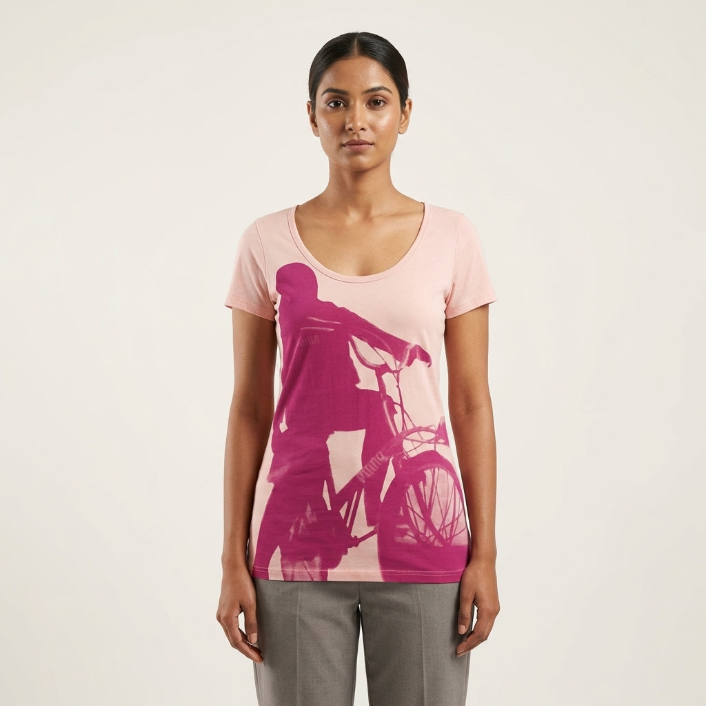 Puma Women's Graphic Tee Powder Pink Heather