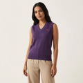 Puma Women's Solid Sleeveless Sweater in Blackberry Cordial