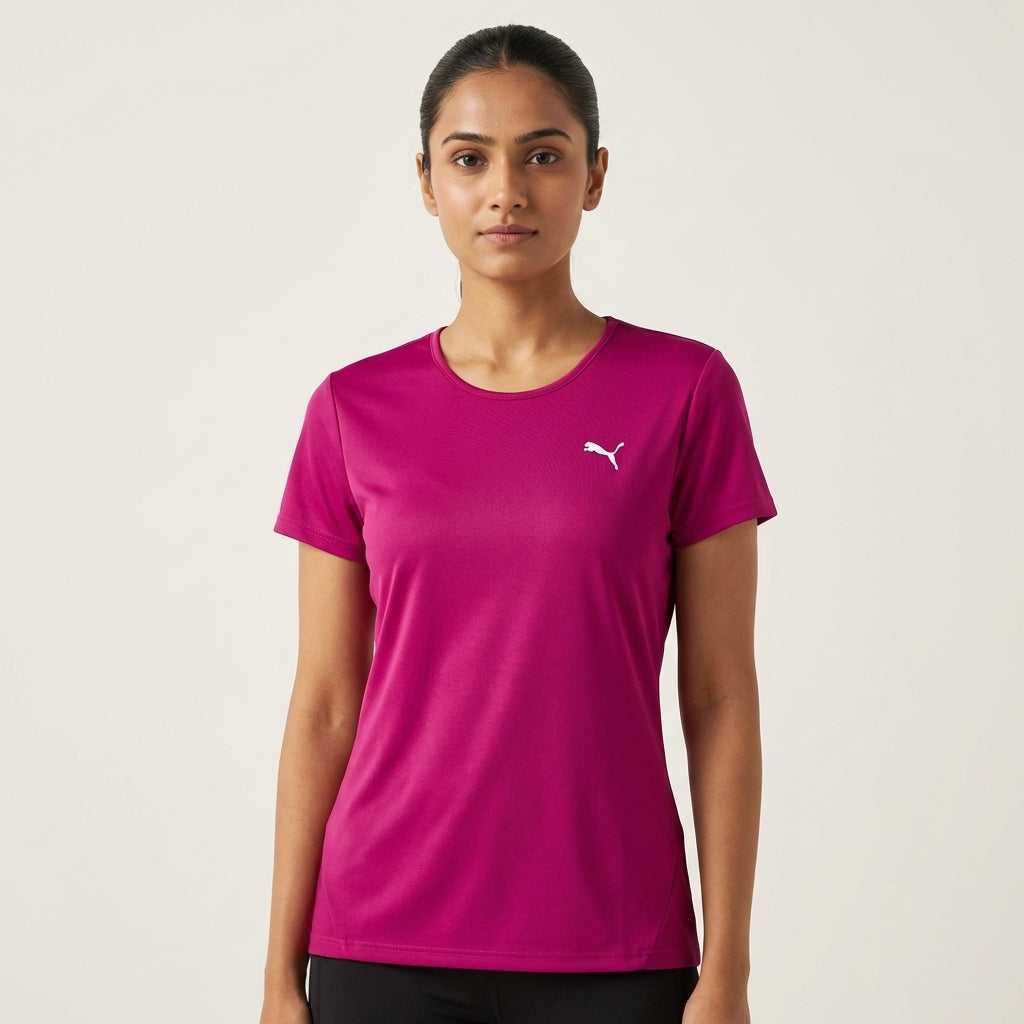 Puma Women's India Active Short Sleeve Tee - Magenta