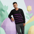 Puma Men's Long Sleeve Striped Sweater Black