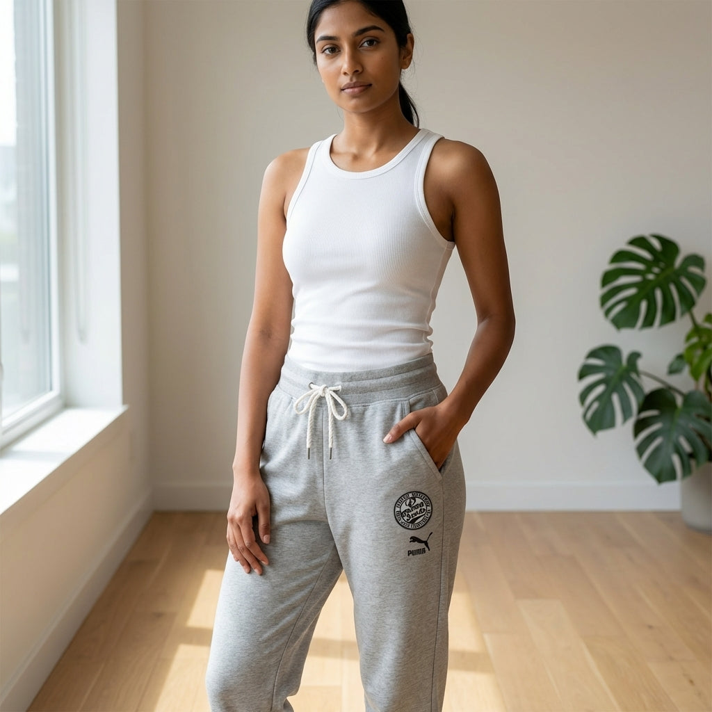 Puma Women's Varsity Sweat Pants - Light Gray