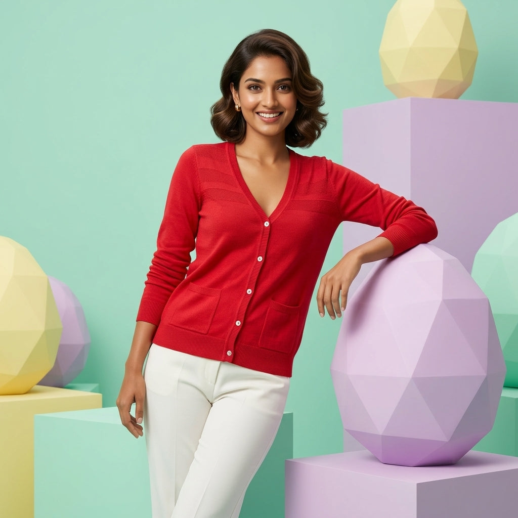 Puma Women's Cardigan in Lipstick Red
