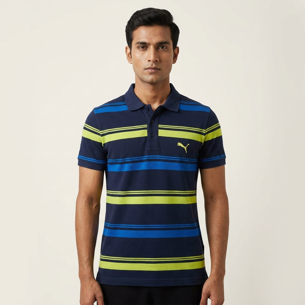 Puma Iconic Stripe Pique Polo Peaco
