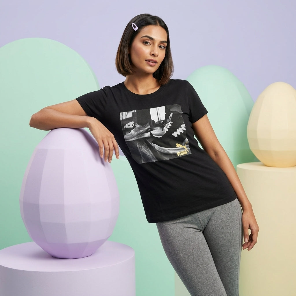 Puma Women's Sneaker Tee Black