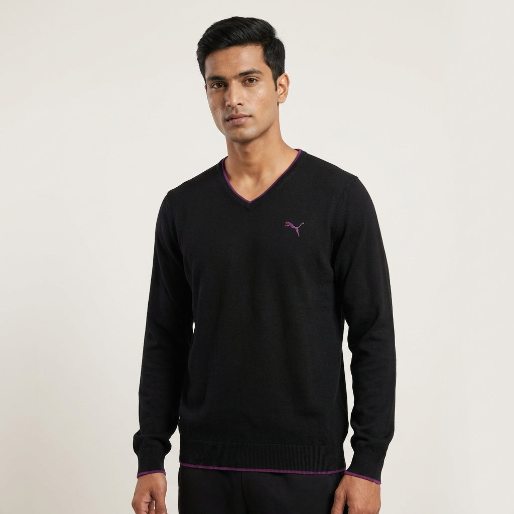 Puma Men's Solid Long Sleeve Sweater