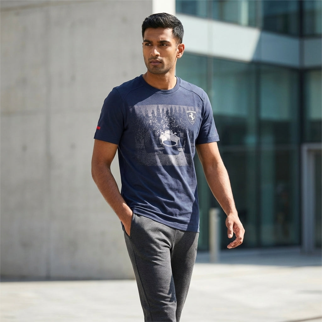 Puma Ferrari Graphic Tee Dress Blue