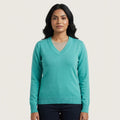 Puma Women's Solid Long Sleeve Sweater Blue Turquoise