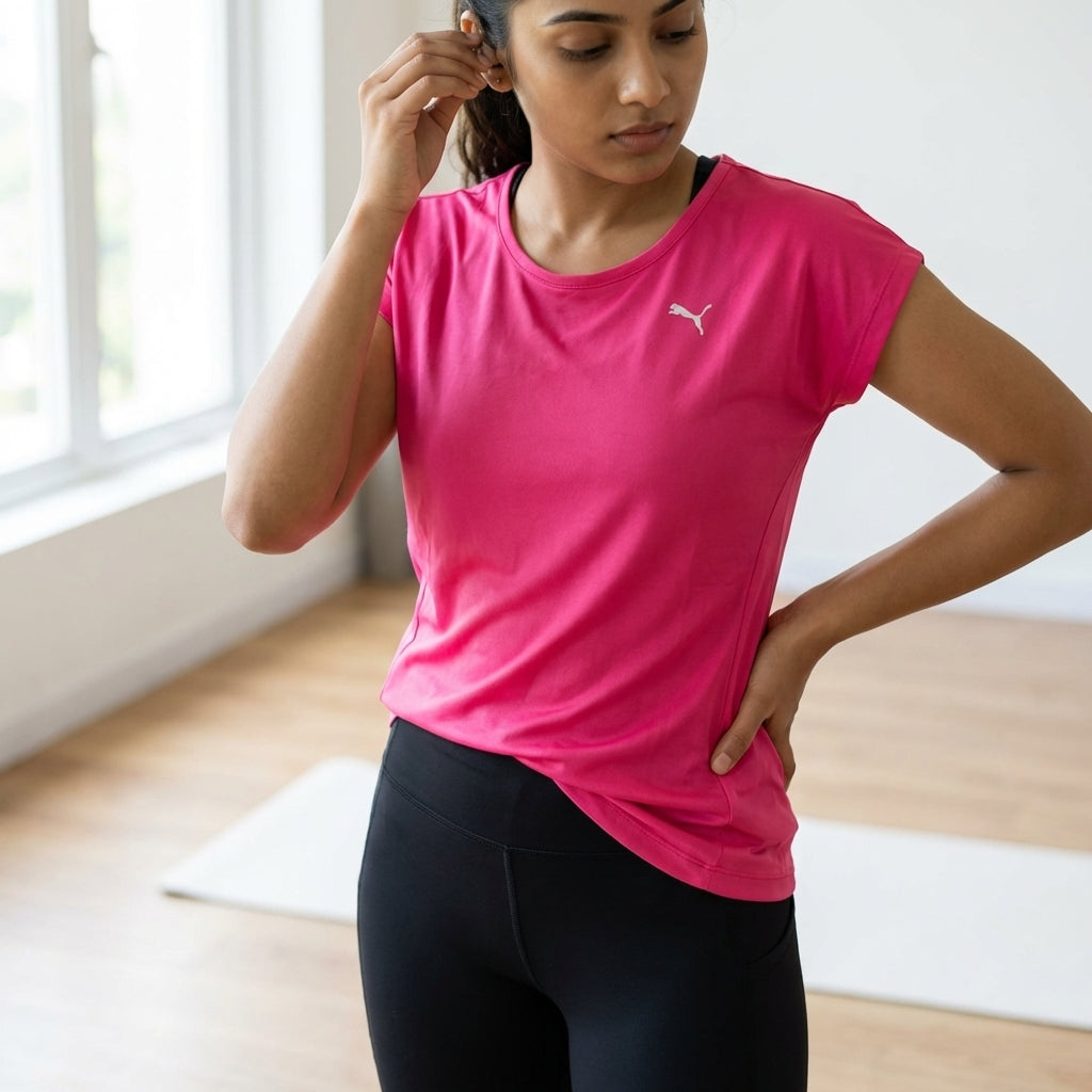 Puma Women's Studio Graphic Tee Fuchsia Purple