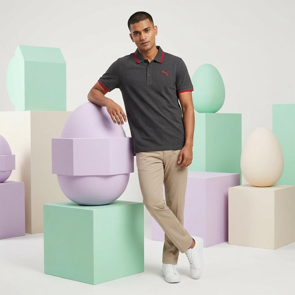Puma FUN Pique Polo Dark Gray Heather